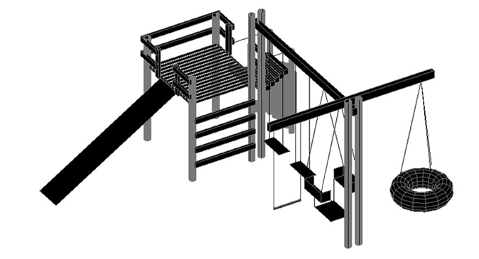 دانلود فایل اتوکد پارک کودک سه‌بعدی DWG | 3D Childrens Park CAD Drawing برای AutoCAD